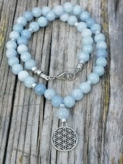 Ntk-128 Yaşam Çiçekli Aquamarin  Kolye