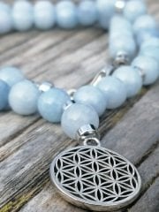 Ntk-128 Yaşam Çiçekli Aquamarin  Kolye