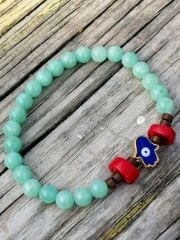 Ntb-140 Mercan Detaylı Aquamarin Bileklik