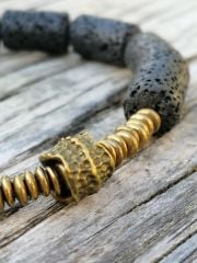 Pirinç Ve Lava Taş Boncuk Bileklik