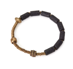 Pirinç Ve Lava Taş Boncuk Bileklik