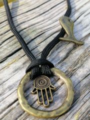 Ntk-218 Paracord İpli Antik Hamsa Kolye