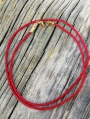 Ntak-224 Kırmızı  Afgan Boncuk Kolye