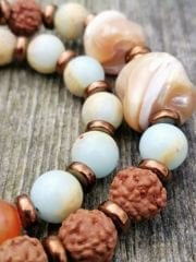 Ntb-232 Katmanlı Tohum Sedef Akik Yılan Taşı Bileklik