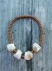 Ntb-239 Sedef ve Hematit Şifa Bilekliği