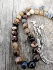 Ntt-2 Kaplan Gözü Hematit Ve Akik Tesbih